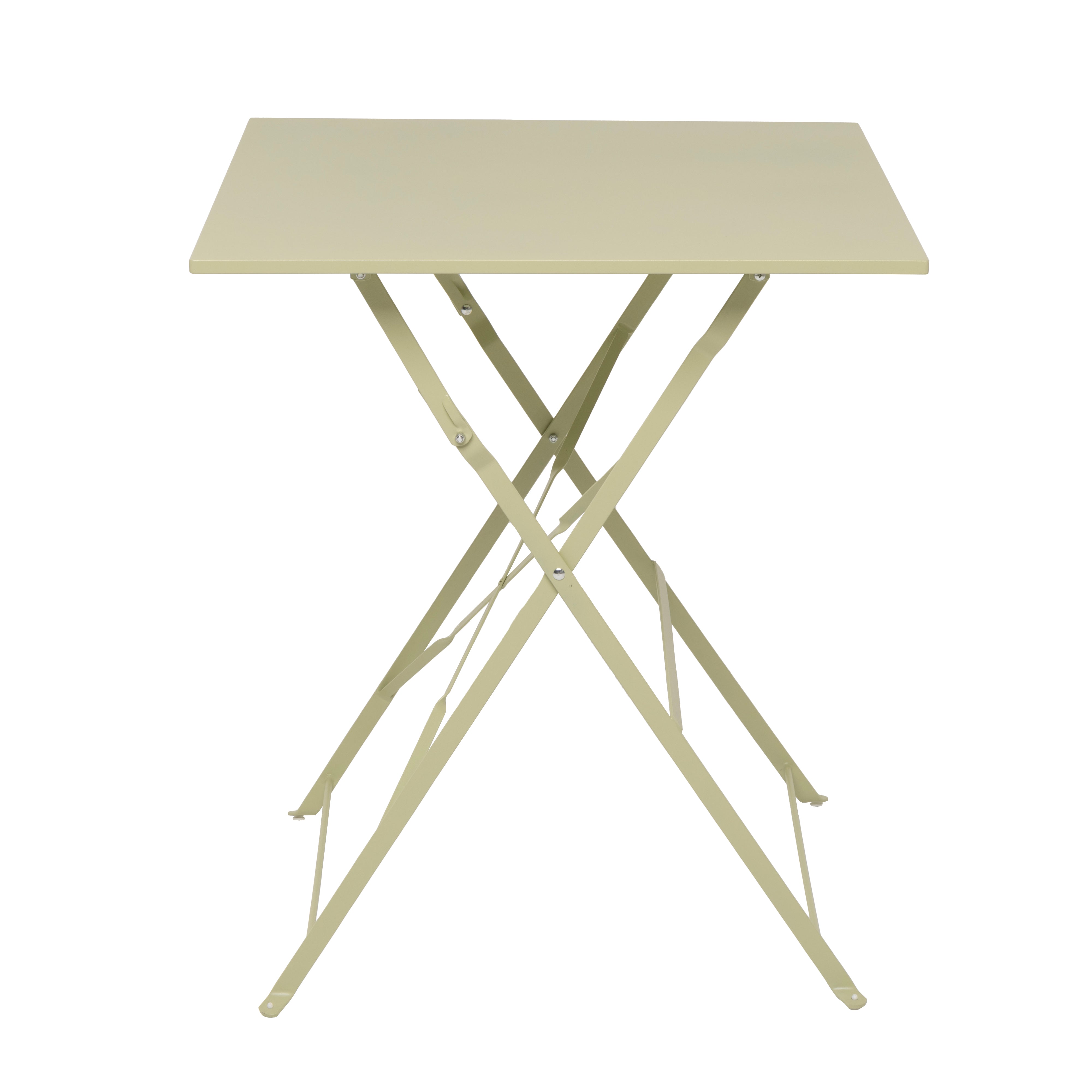 VESTIAMO CASA GIARDINO - Set giardino Bistrot tavolo 60x60 cm e 2 sedie pieghevoli in acciaio Verde
